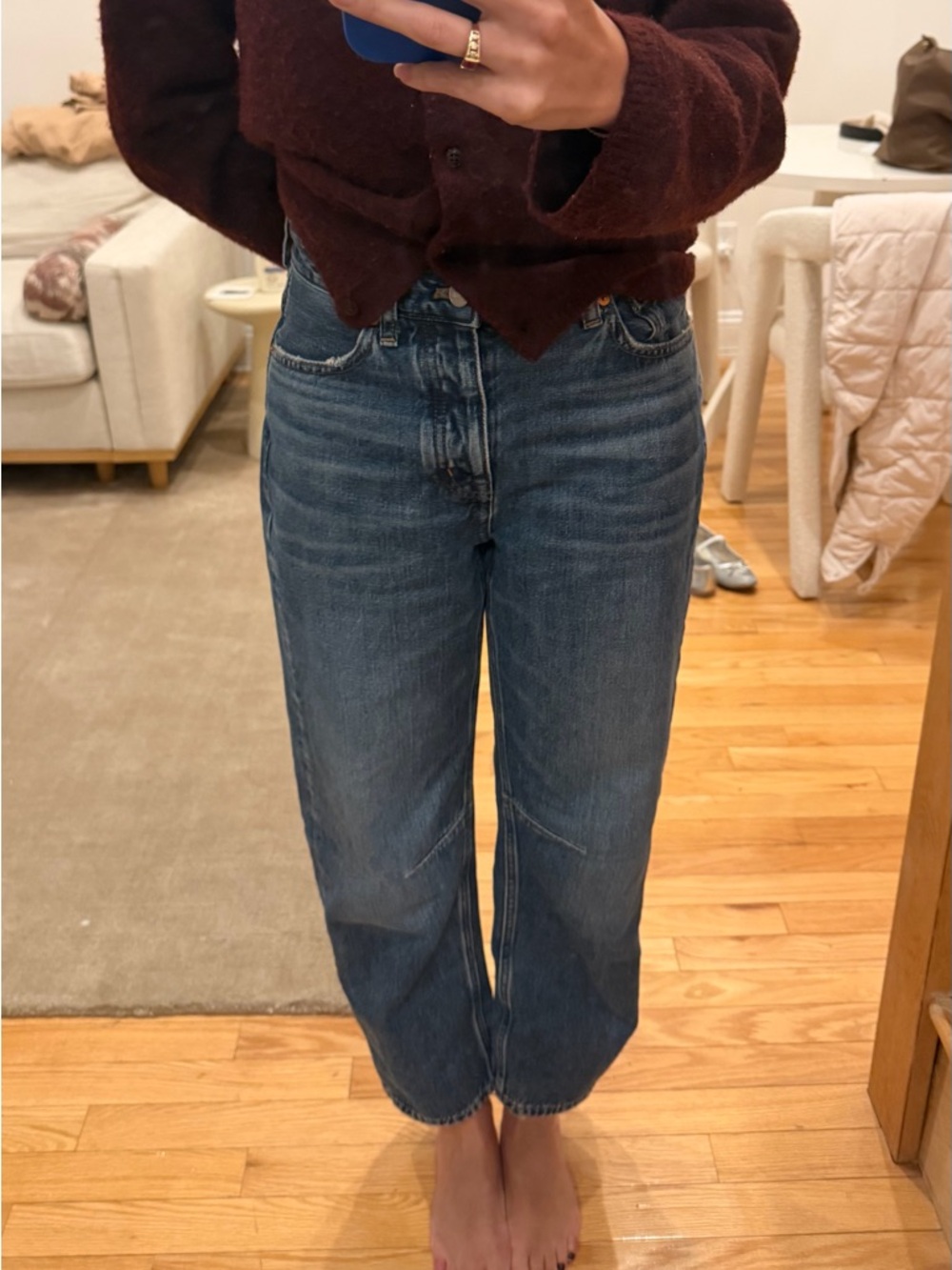 Madewell Barrel-Leg Blue Jeans - Picture 2 of 3